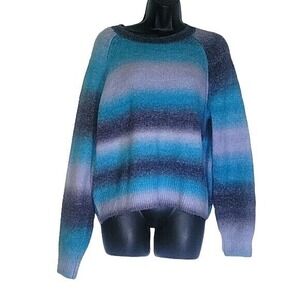 BB DAKOTA STEVE MADDEN Woman's Ombre Colorful‎ Fuzzy Y2K Sweater XL